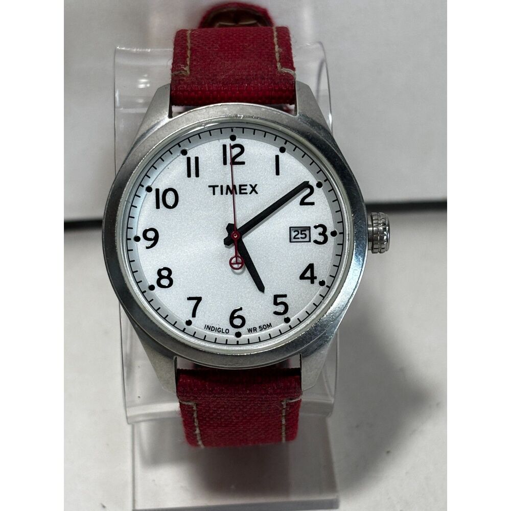 Timex 1854 T-Series Indiglo T2N224 red band men's watch, working